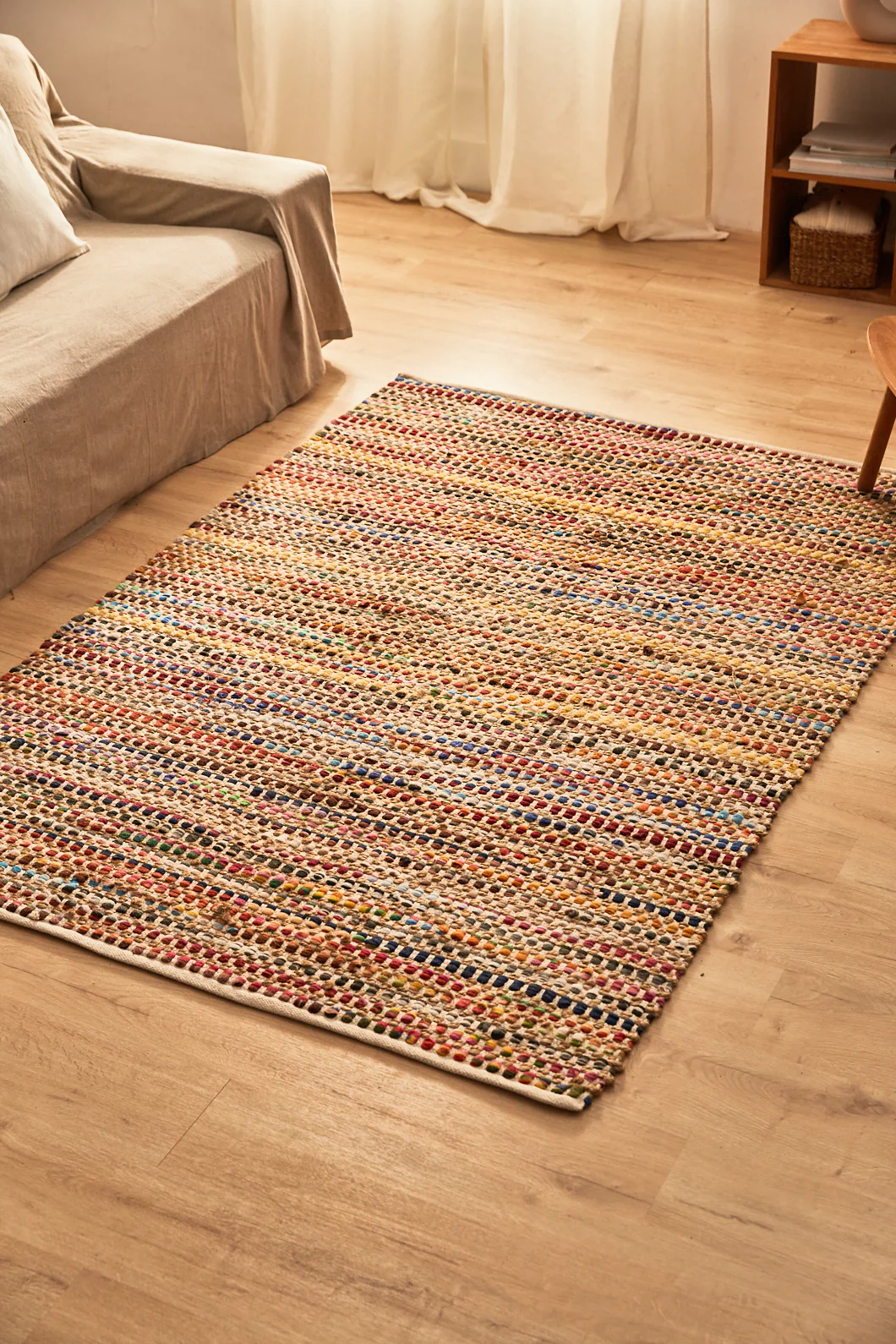 Alfombra de yute y tela multicolor Cando - Image 13