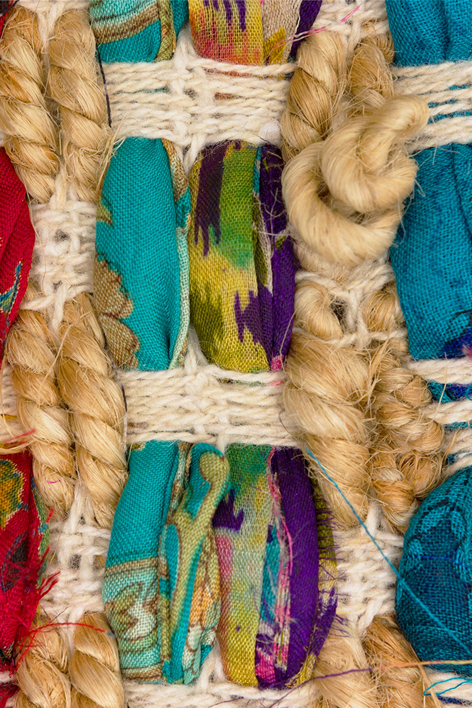 Alfombra de yute y tela multicolor Cando - Image 8