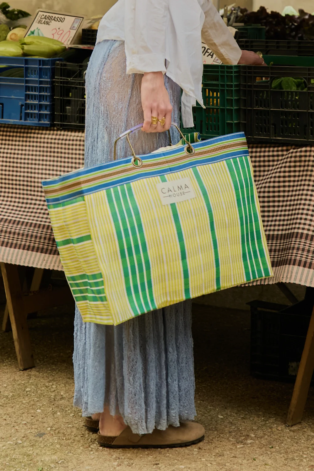 Bolsa con asas de PET reciclado verde Berlin - Image 8