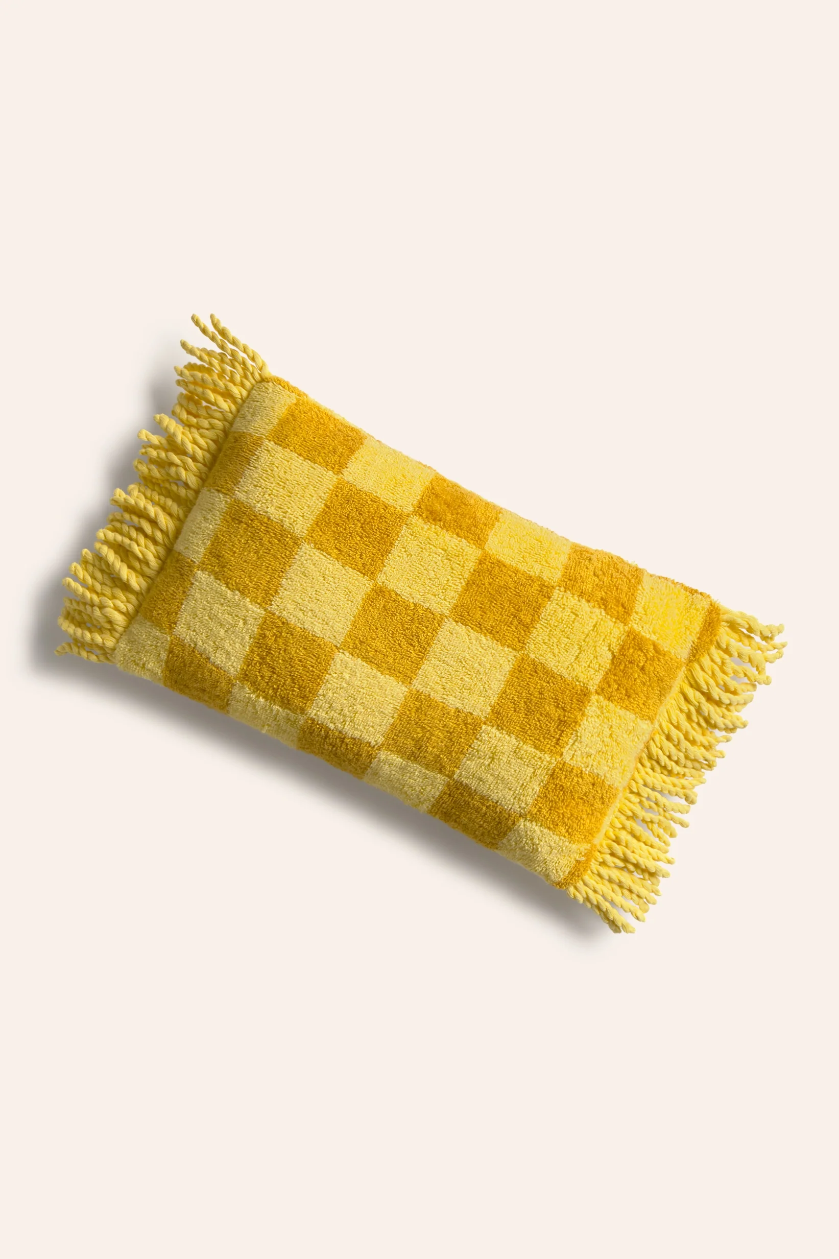 Cojín de playa de algodón rizo con diseño a cuadros mostazas Pipa - Image 8