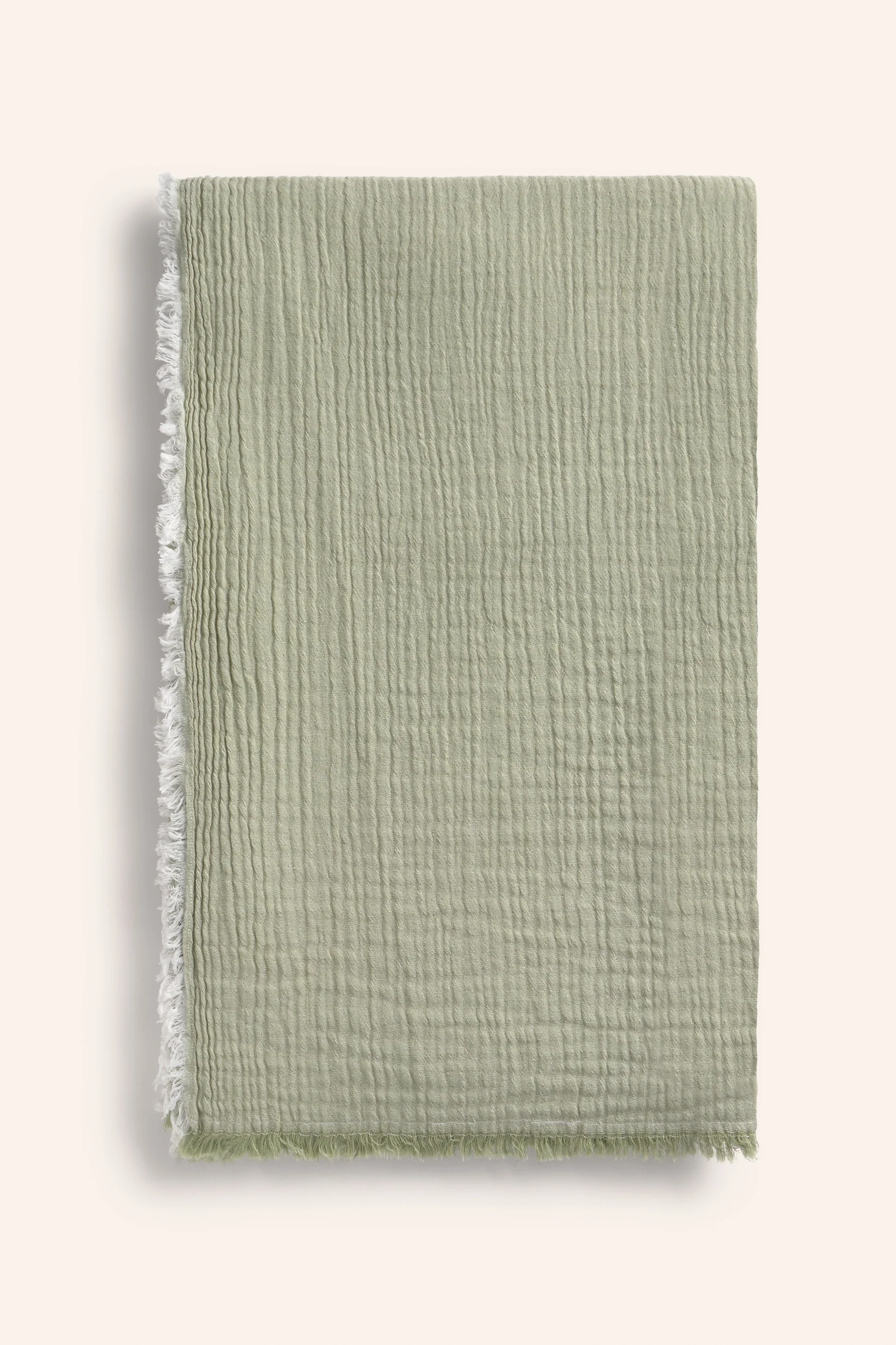 Colcha de muselina de algodón en color verde Layer - Image 5