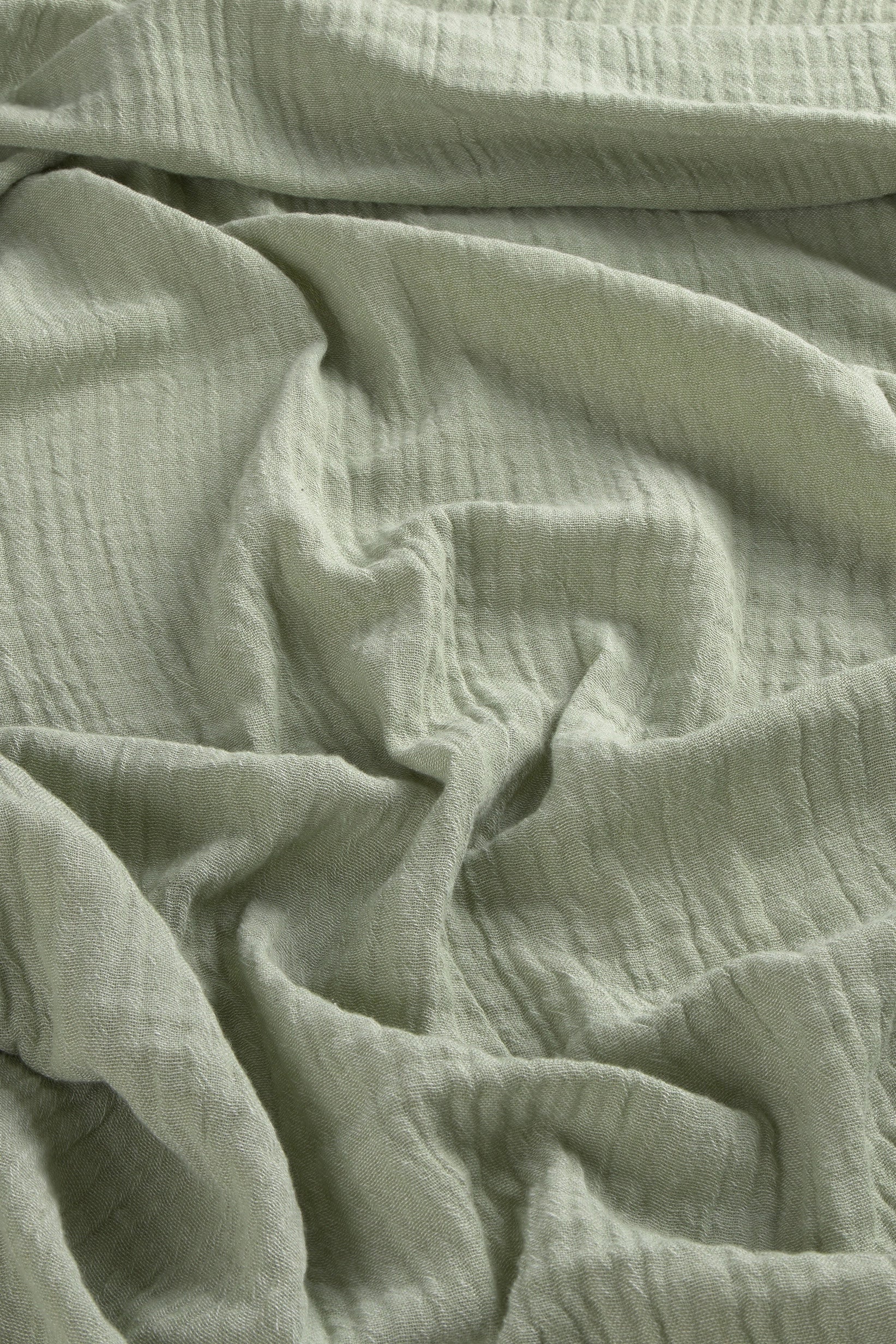 Colcha de muselina de algodón en color verde Layer - Image 6