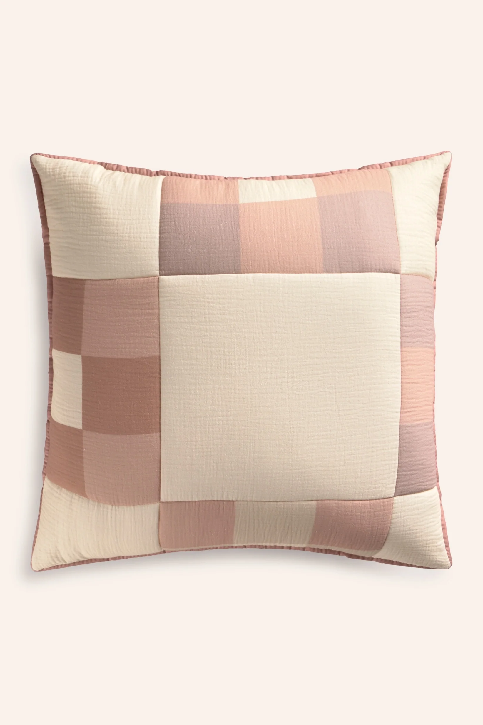 Funda de cojín cuadrada de patchwork en tonos tierra Renne - Image 4
