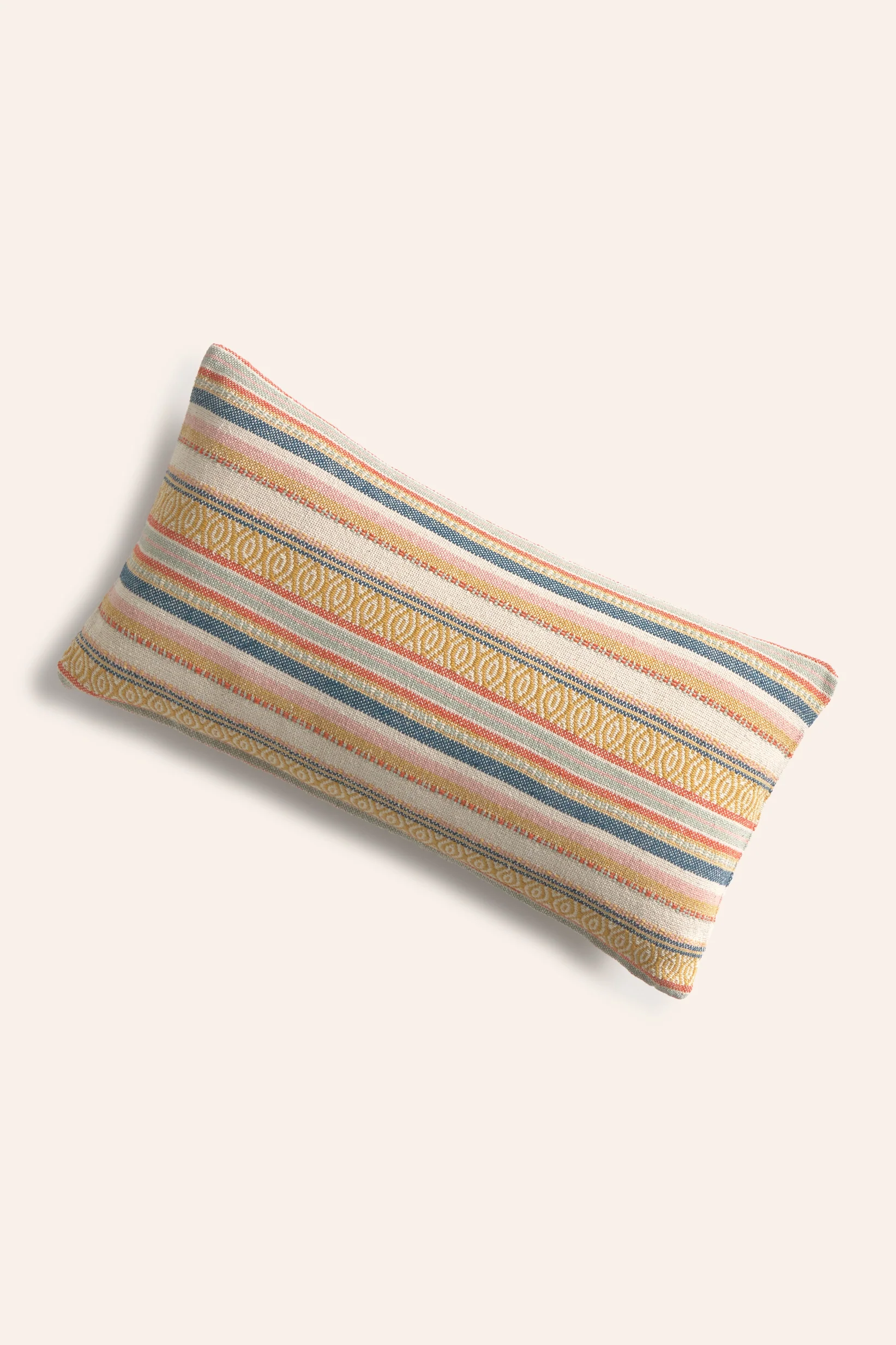 Funda de cojín rectangular de algodón jacquard mostaza Vedra - Image 4