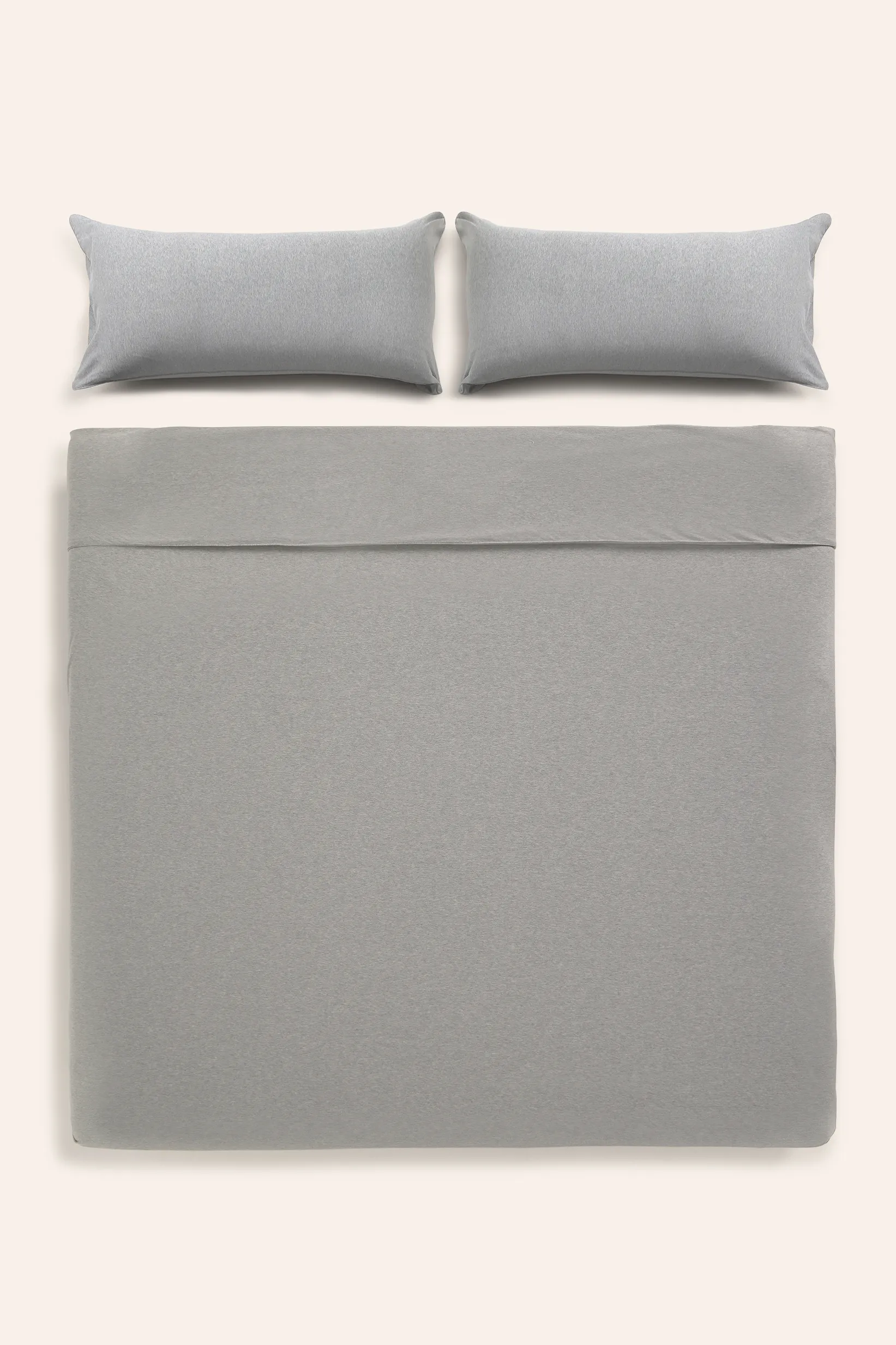 Funda nórdica + juego de almohada de punto gris Jersey - Image 7
