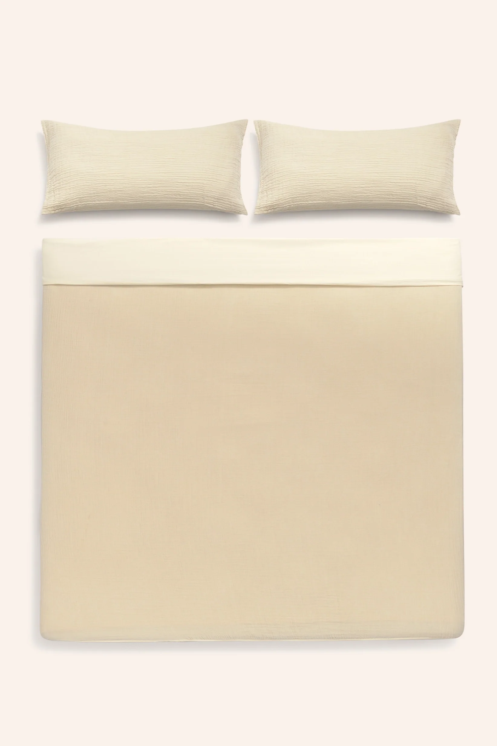 Funda nórdica + juego de almohada de muselina de algodón crudo Layer - Image 5