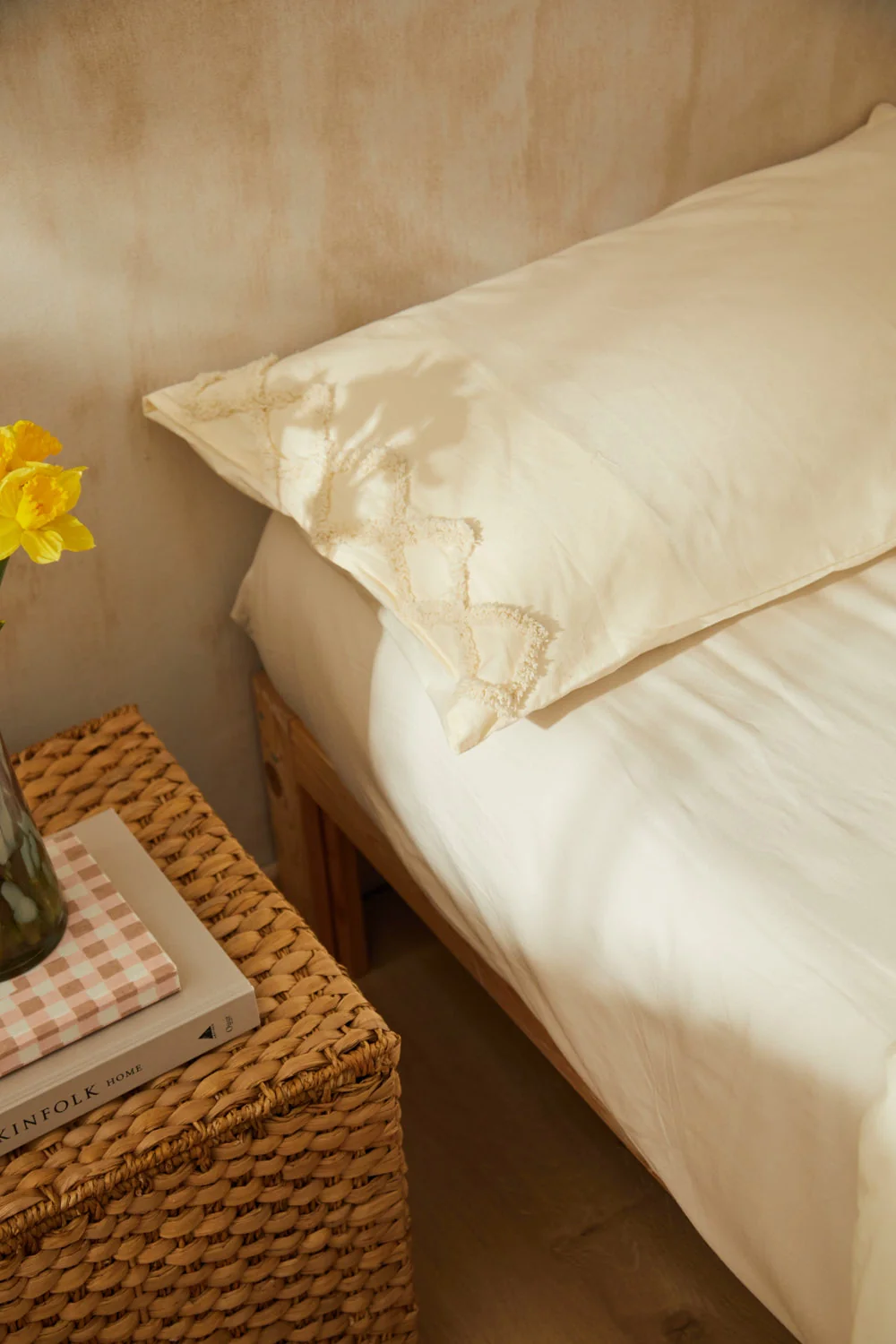 Funda nórdica de algodón + juego de almohada con relieve de rombos crudo Royal - Image 3