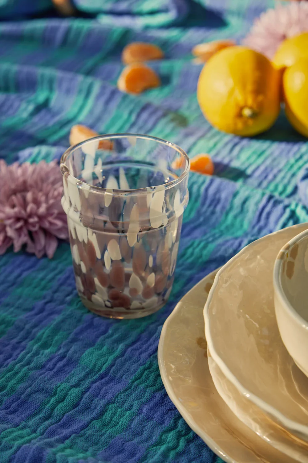 Mantel de algodón vichy azul Nasau - Image 3