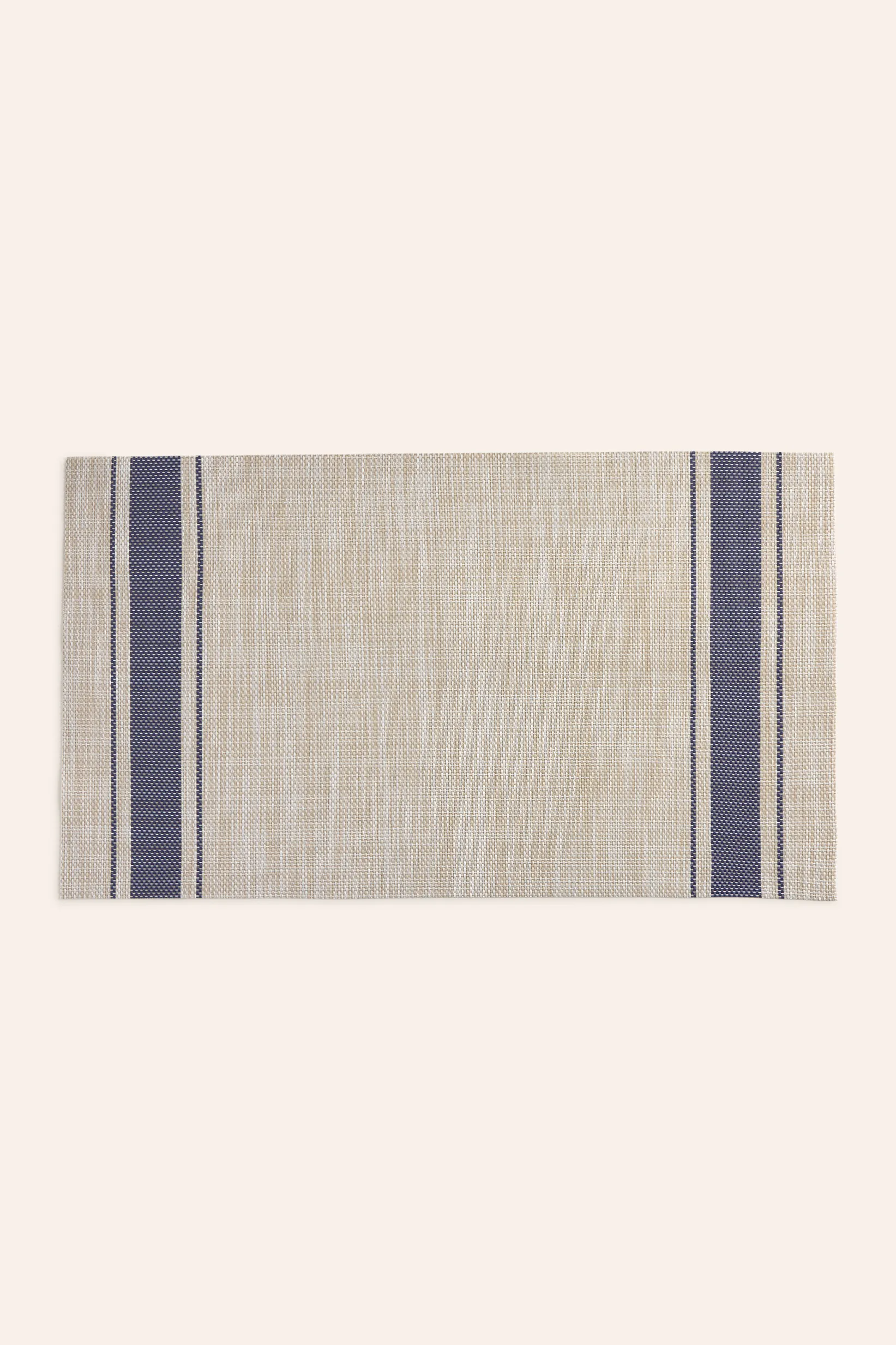 Mantel individual antimanchas trenzado a rayas azules Pla - Image 3