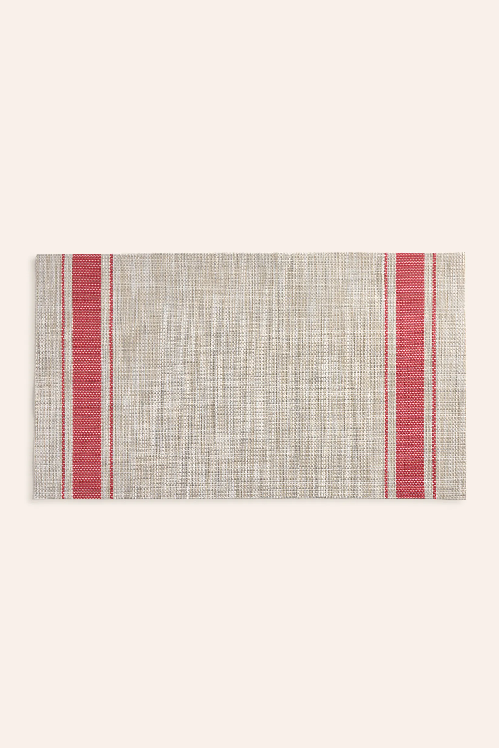 Mantel individual antimanchas trenzado a rayas rojas Pla - Image 3