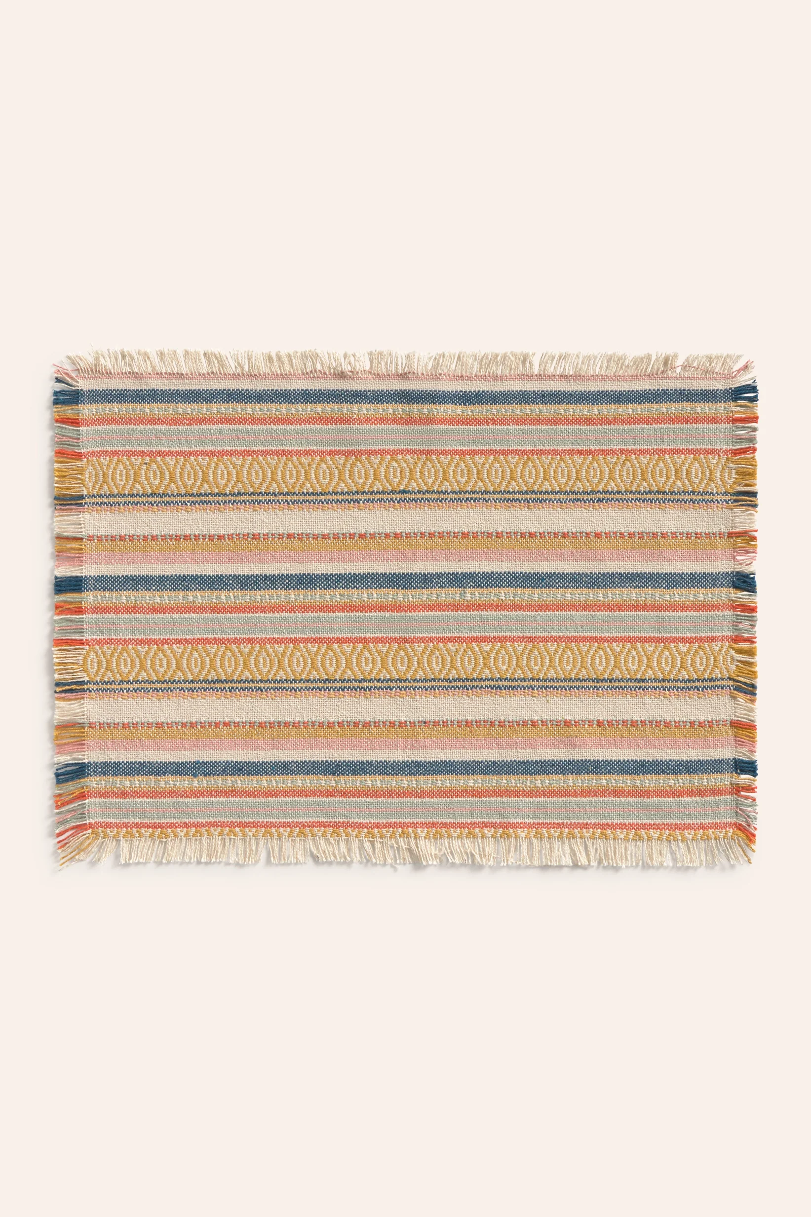 Mantel individual individual de algodón jacquard mostaza Vedra - Image 4