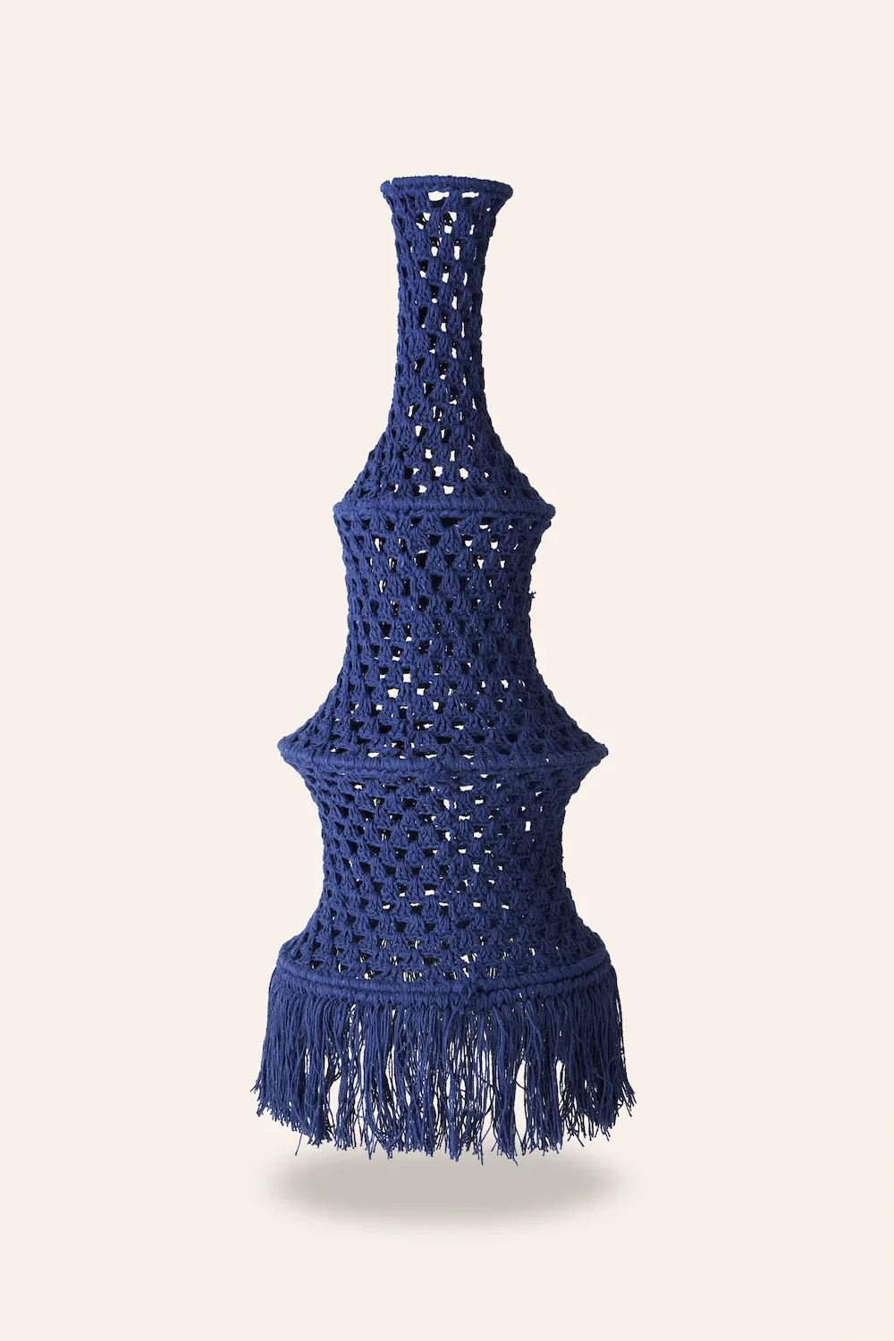 Pantalla mediana para lámpara de techo de crochet azul Pleko - Image 3
