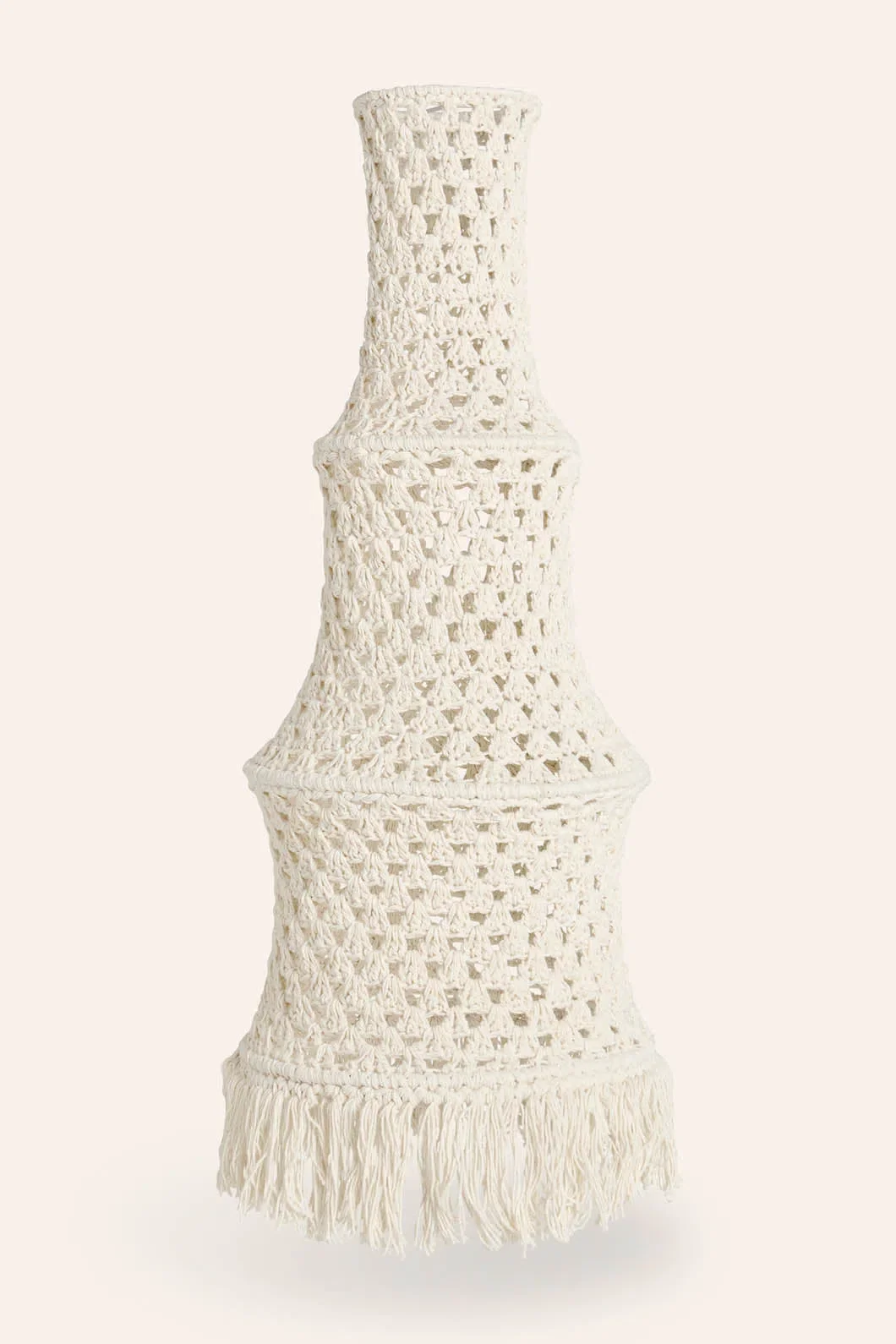 Pantalla mediana para lámpara de techo de crochet cruda Pleko - Image 3