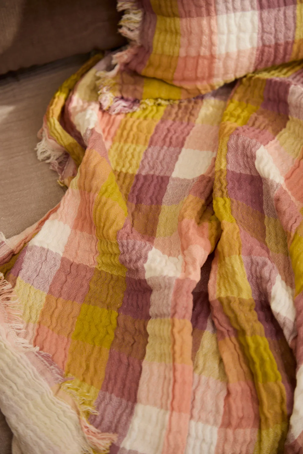 Plaid de algodón vichy multicolor Nasau - Image 3
