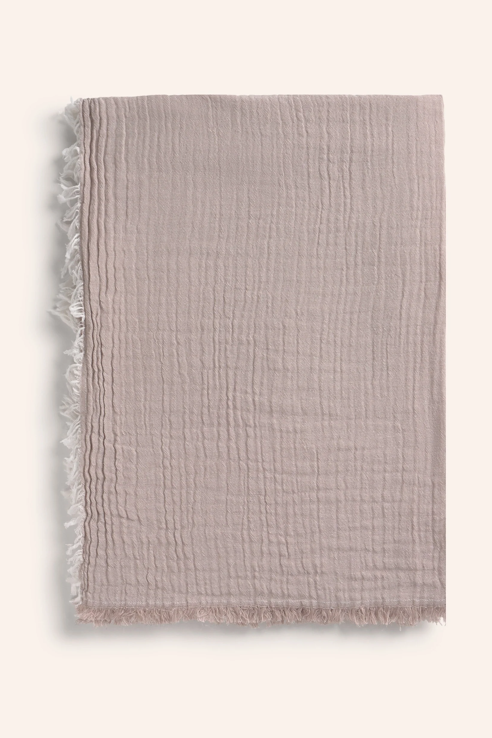 Plaid de muselina de algodón en color piedra Layer - Image 4