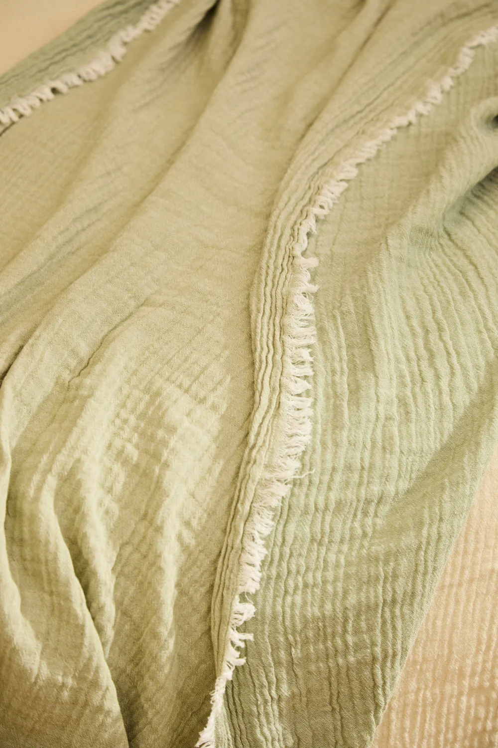 Plaid de muselina de algodón verde Layer - Image 2