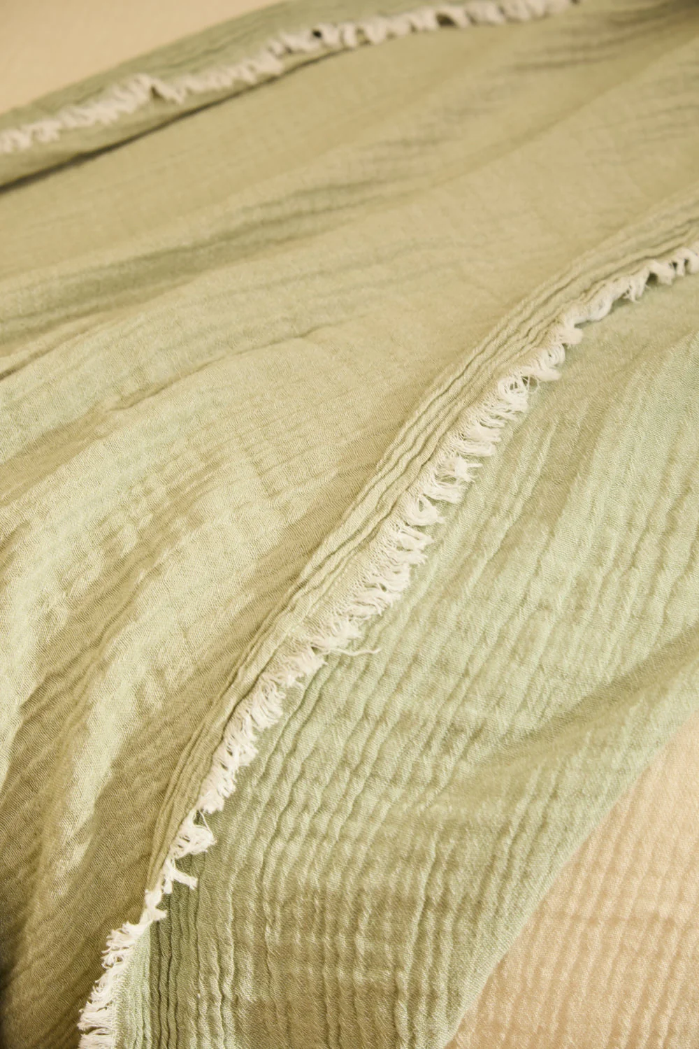 Plaid de muselina de algodón verde Layer - Image 3