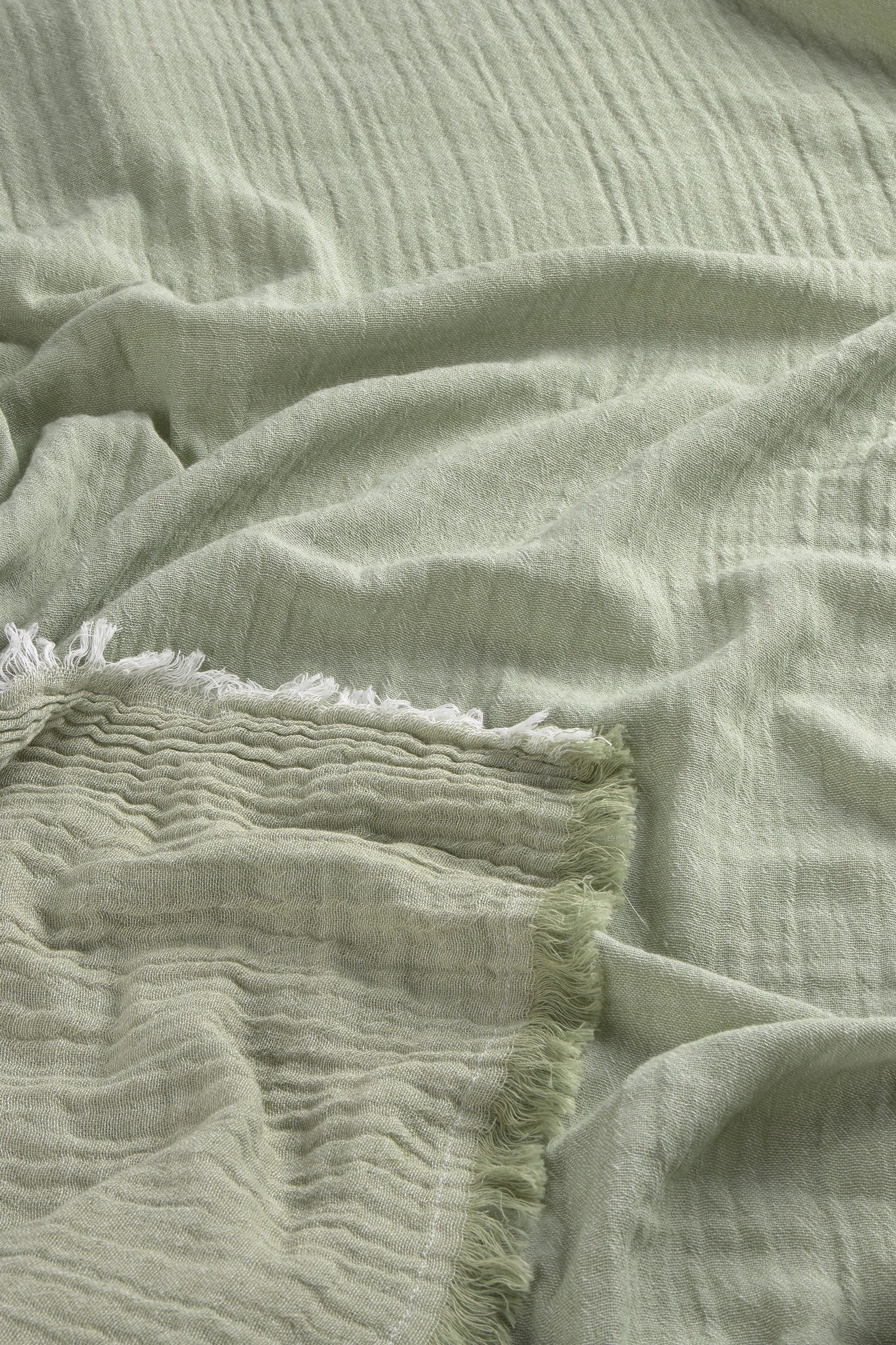 Plaid de muselina de algodón verde Layer - Image 5