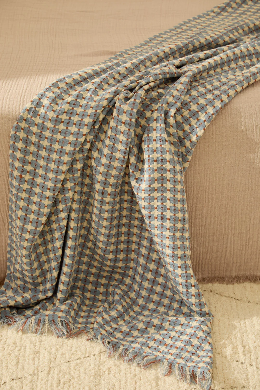 Plaid de tejido en patrón azul Jan