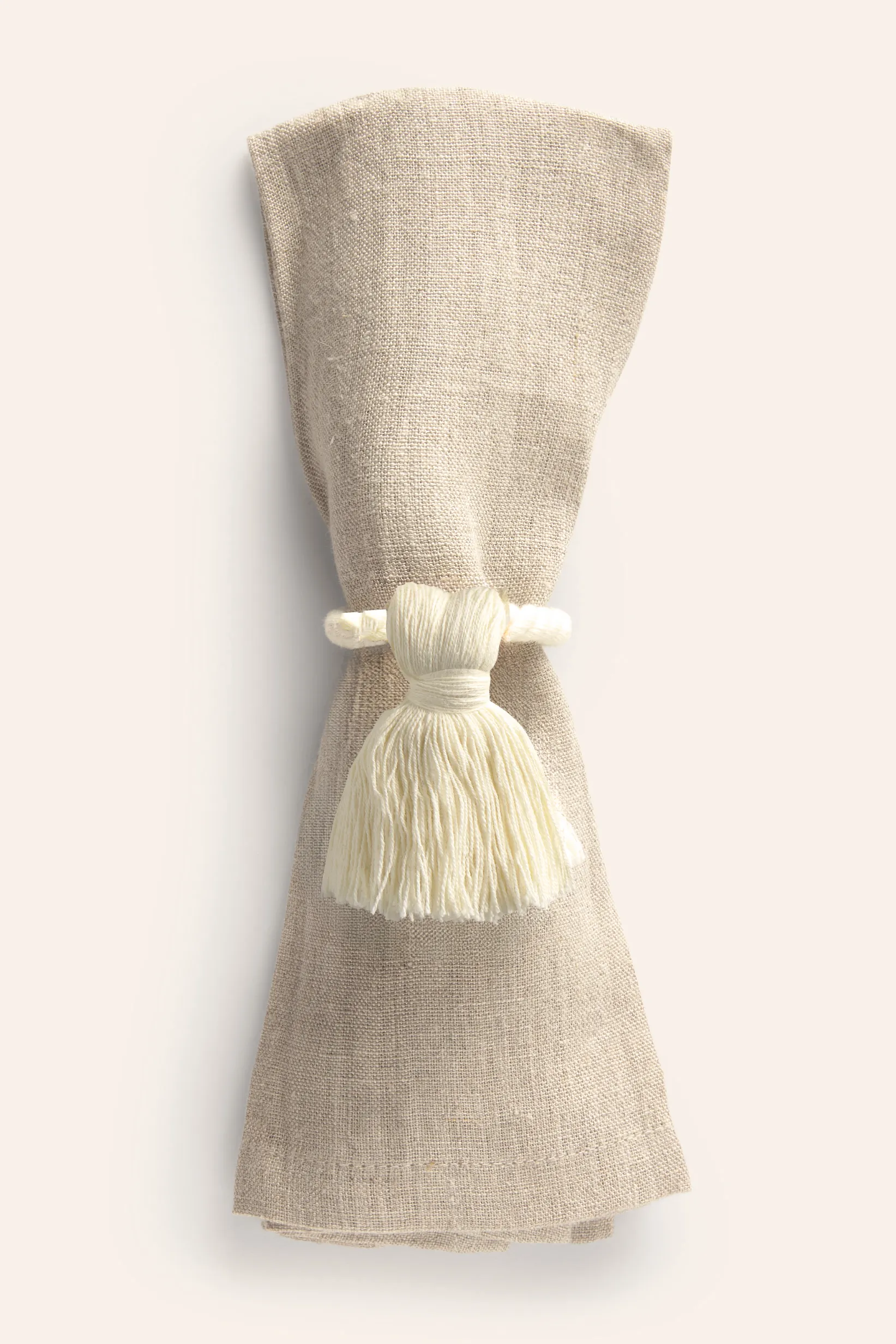 Set de 4 servilleteros de algodón crudo Sami - Image 3
