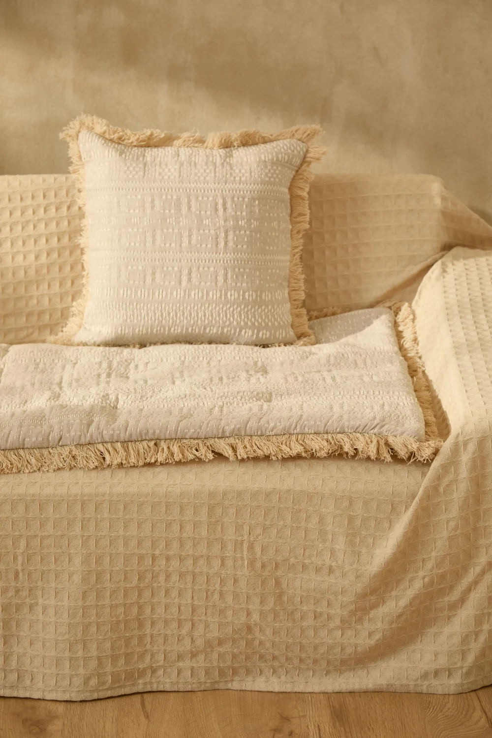 Topper de algodón jacquard beige Dakota - Image 4