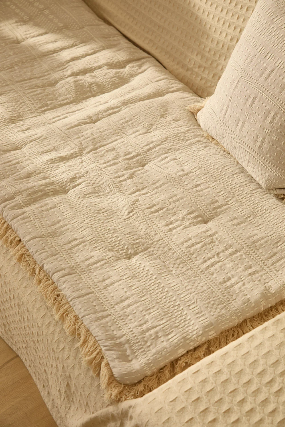 Topper de algodón jacquard beige Dakota - Image 5